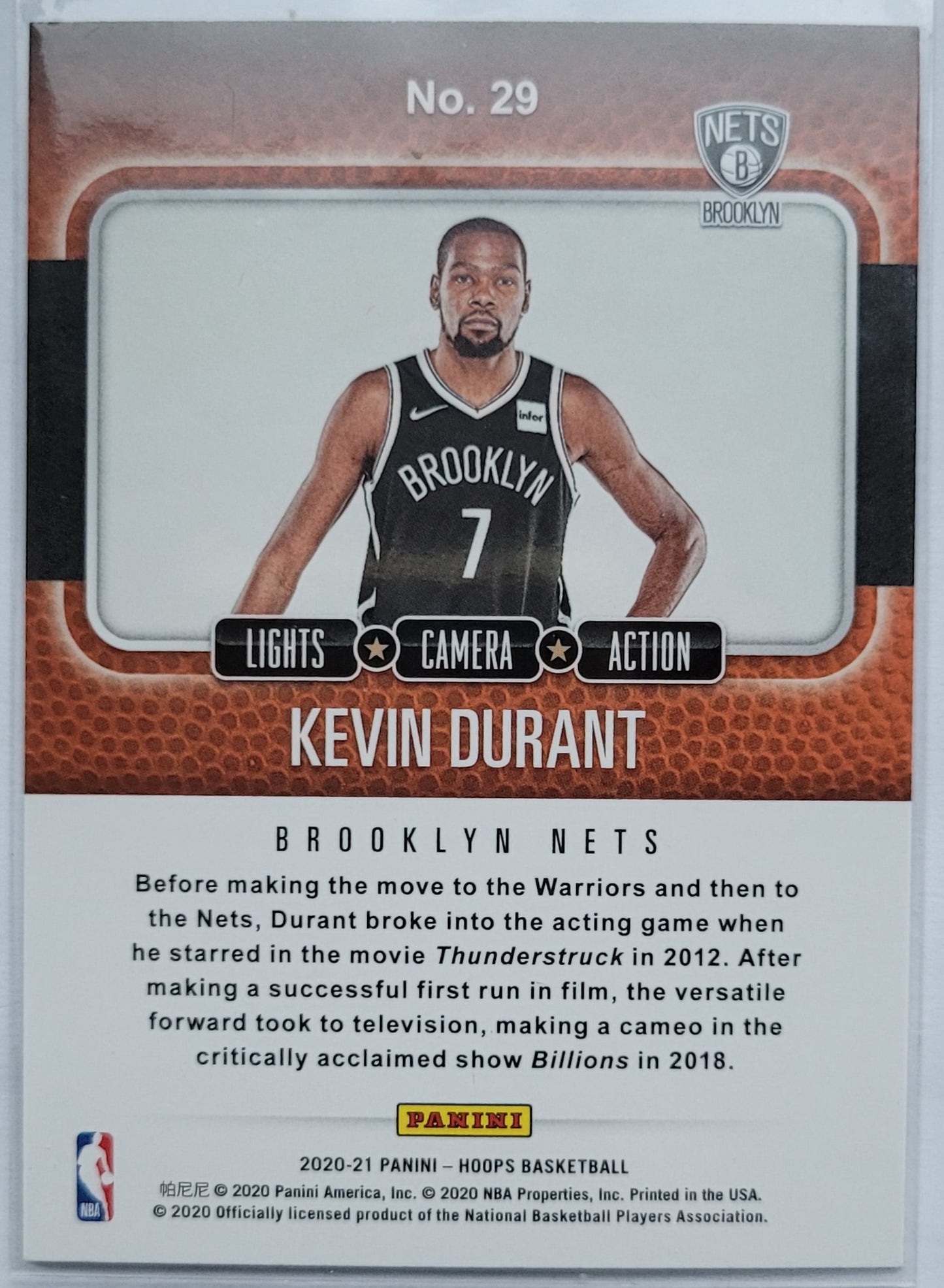 Kevin Durant - 2020-21 Hoops Lights Camera Action Holo #29