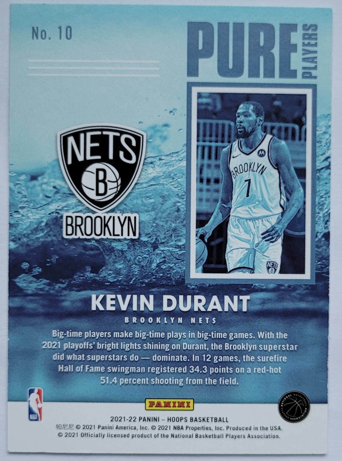 Kevin Durant - 2021-22 Hoops Pure Players Winter #10