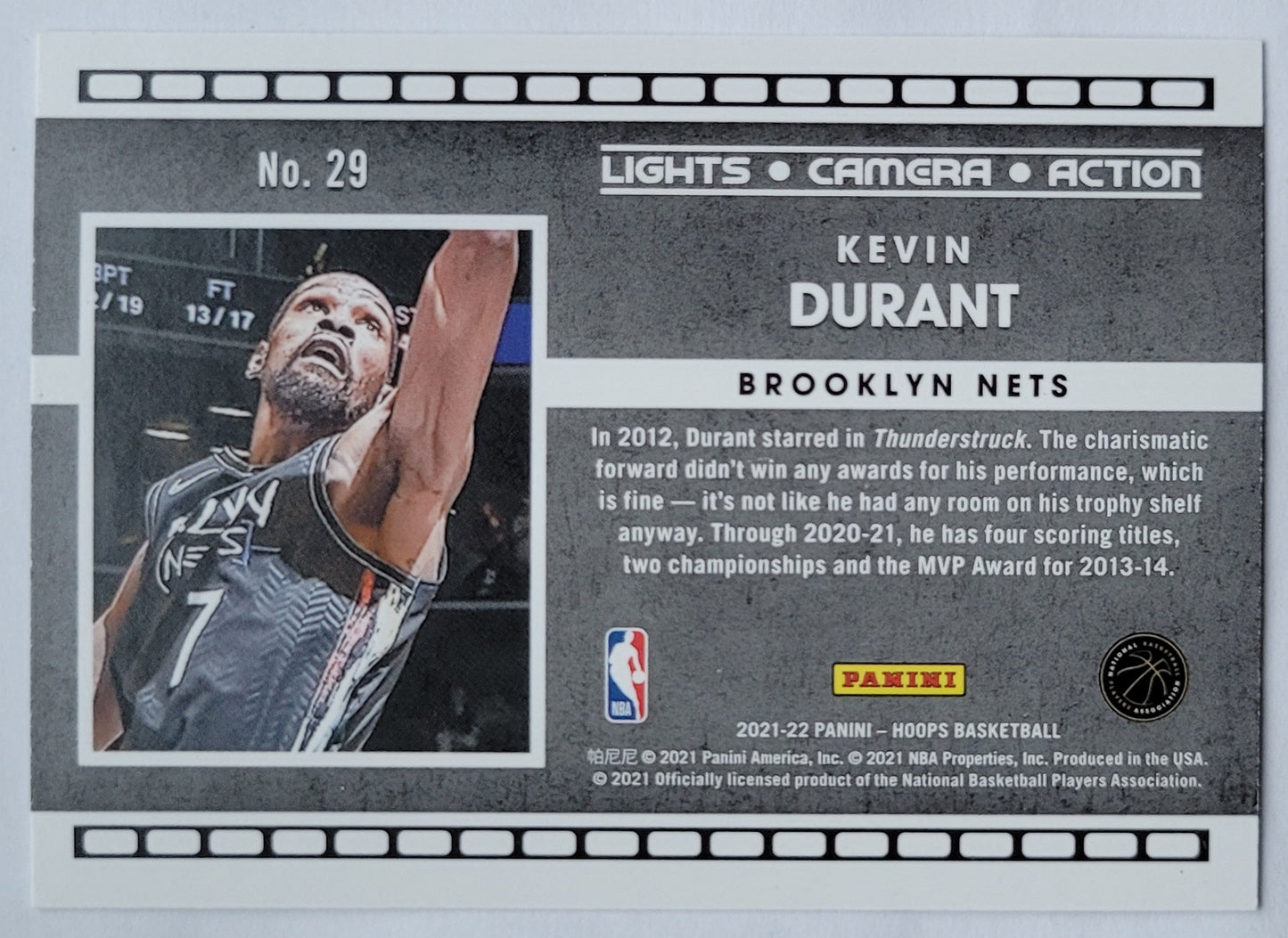 Kevin Durant - 2021-22 Hoops Lights Camera Action #29