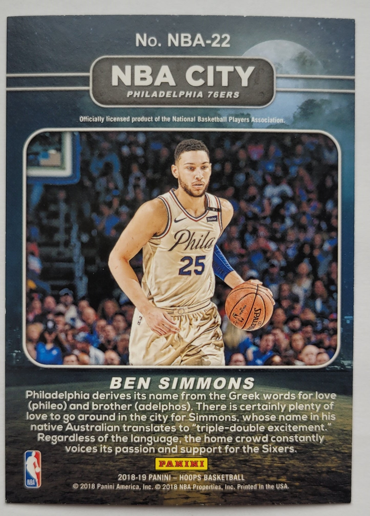 Ben Simmons - 2018-19 Hoops NBA City #22