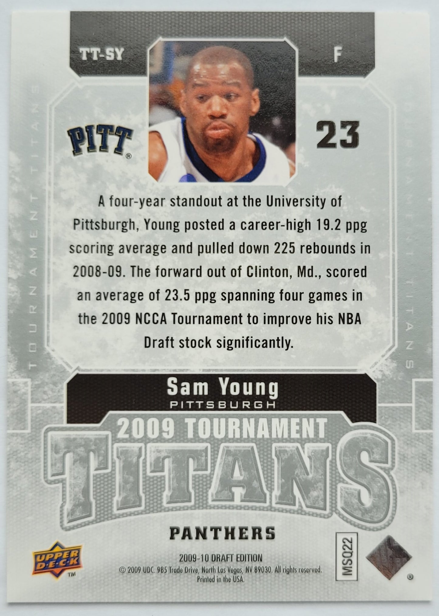 Sam Young - 2009-10 Upper Deck Draft Edition Tournament Titans #TTSY
