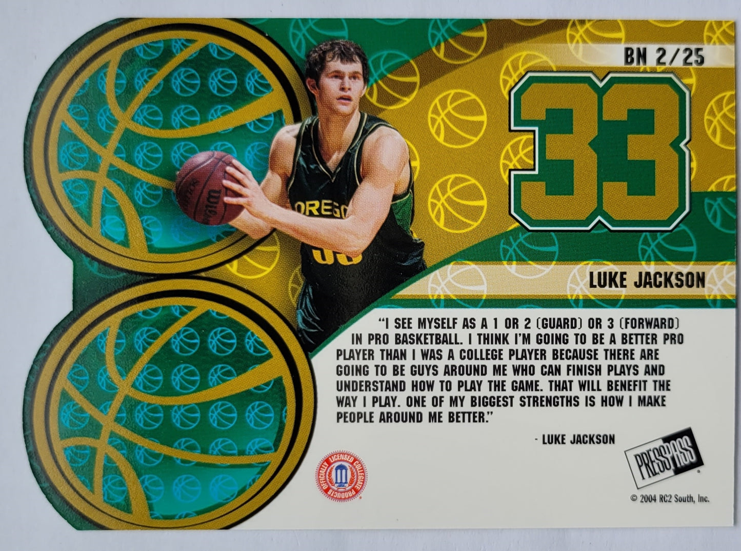 Luke Jackson - 2004 Press Pass Big Numbers #2