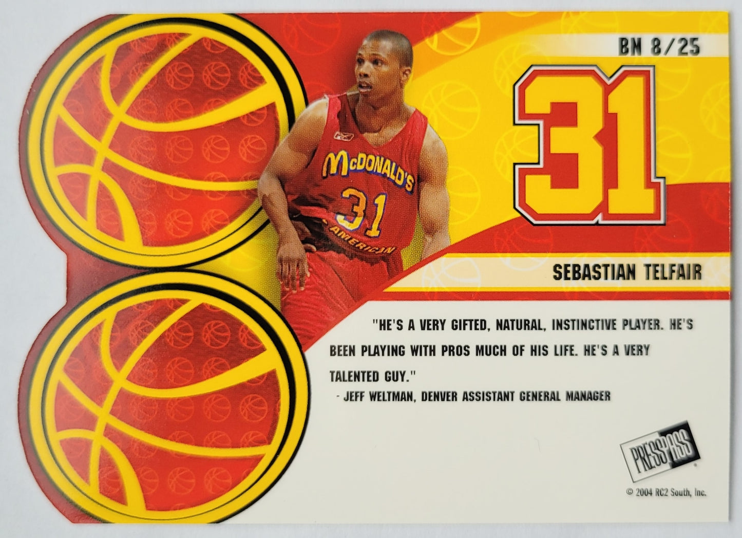 Sebastian Telfair - 2004 Press Pass Big Numbers #8