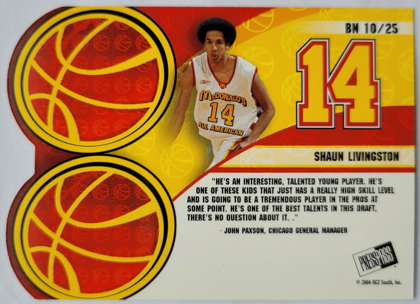 Shaun Livingston - 2004 Press Pass Big Numbers #10