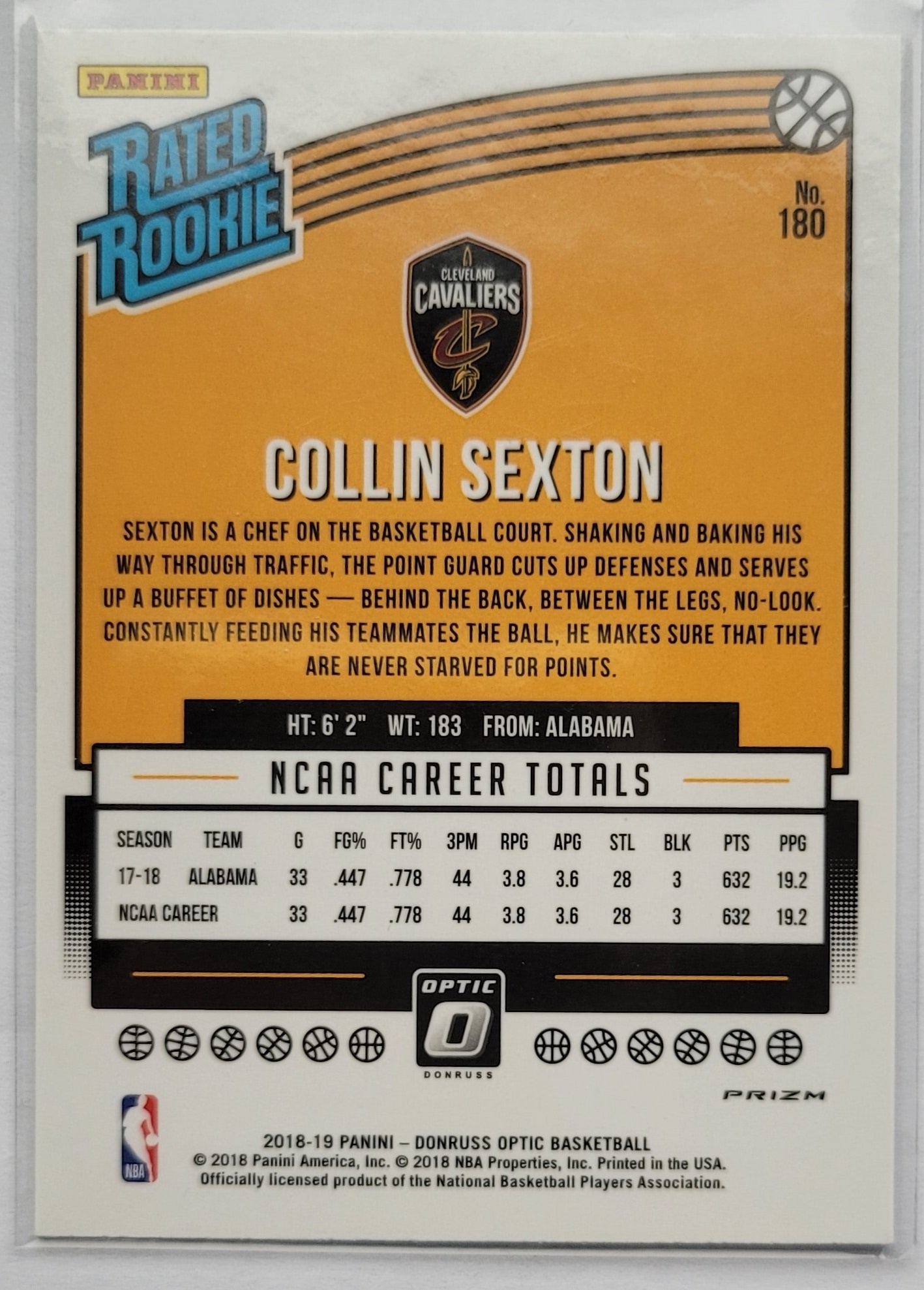 Collin Sexton - 2018-19 Donruss Optic Shock #180 RR RC