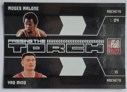 Moses Malone / Yao Ming - 2009-10 Donruss Elite Passing the Torch #5