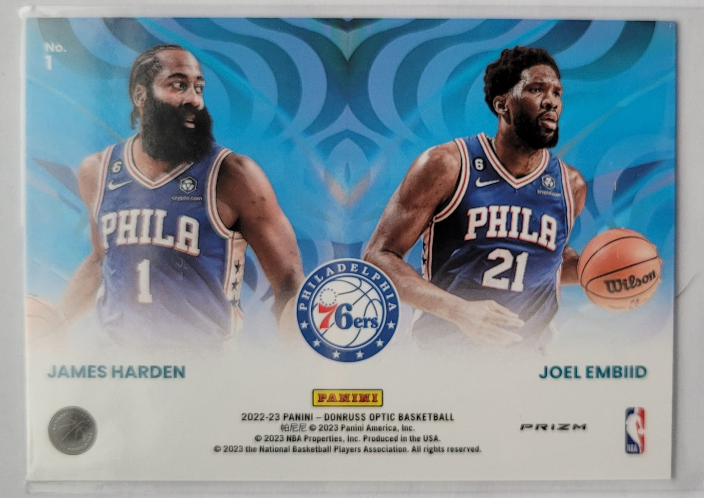 James Harden / Joel Embiid - 2022-23 Donruss Optic Optical Illusions Holo #1