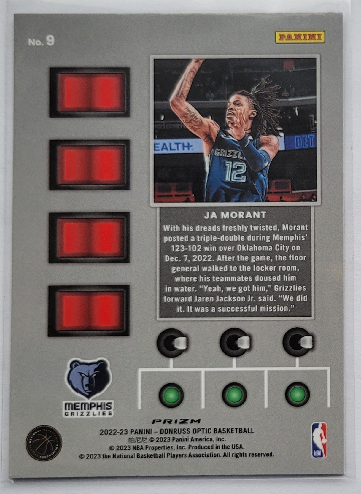 Ja Morant - 2022-23 Donruss Optic T-Minus 3...2...1... Holo #9