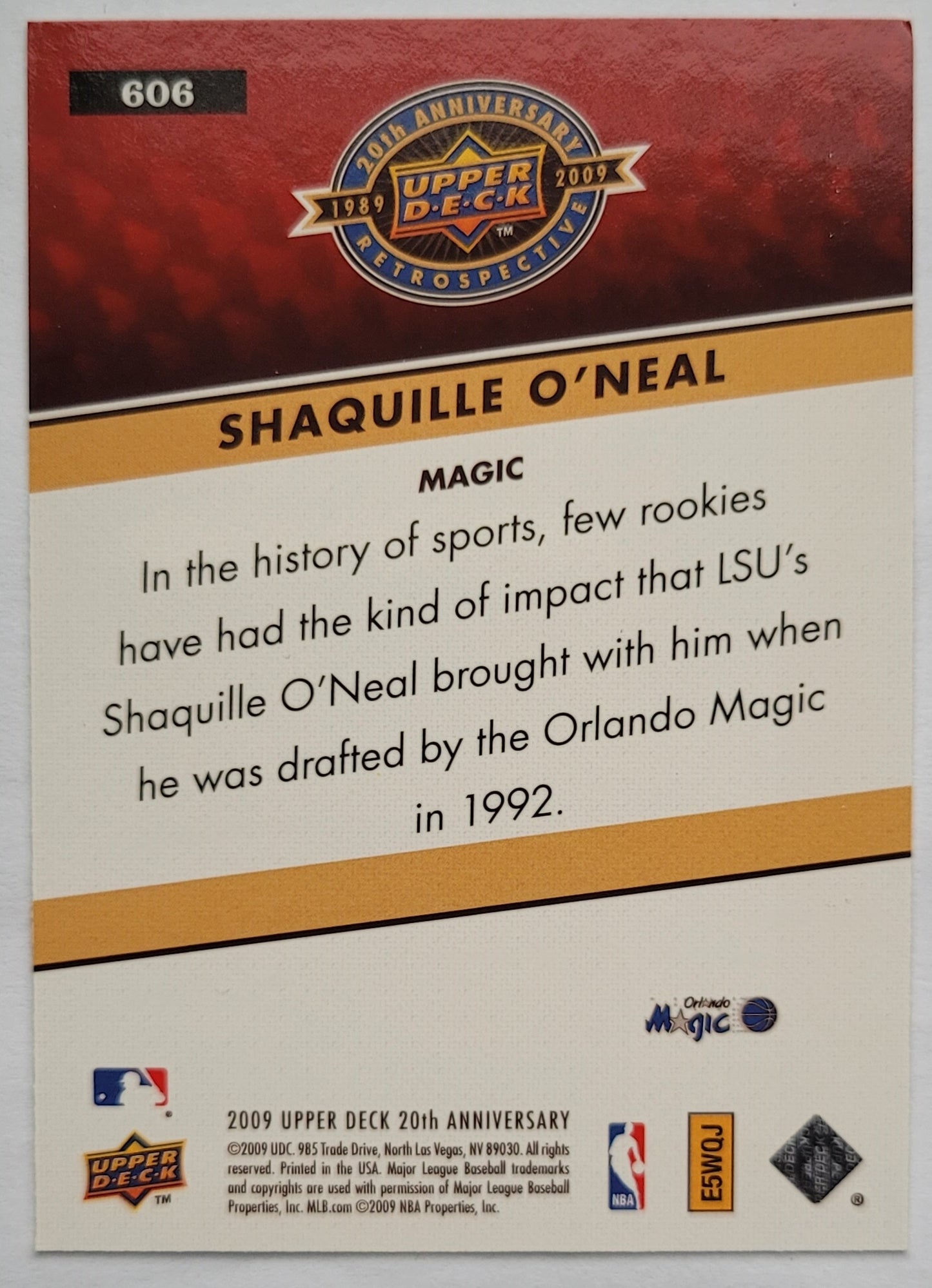 Shaquille O`Neal - 2009 Upper Deck 20th Anniversary #606