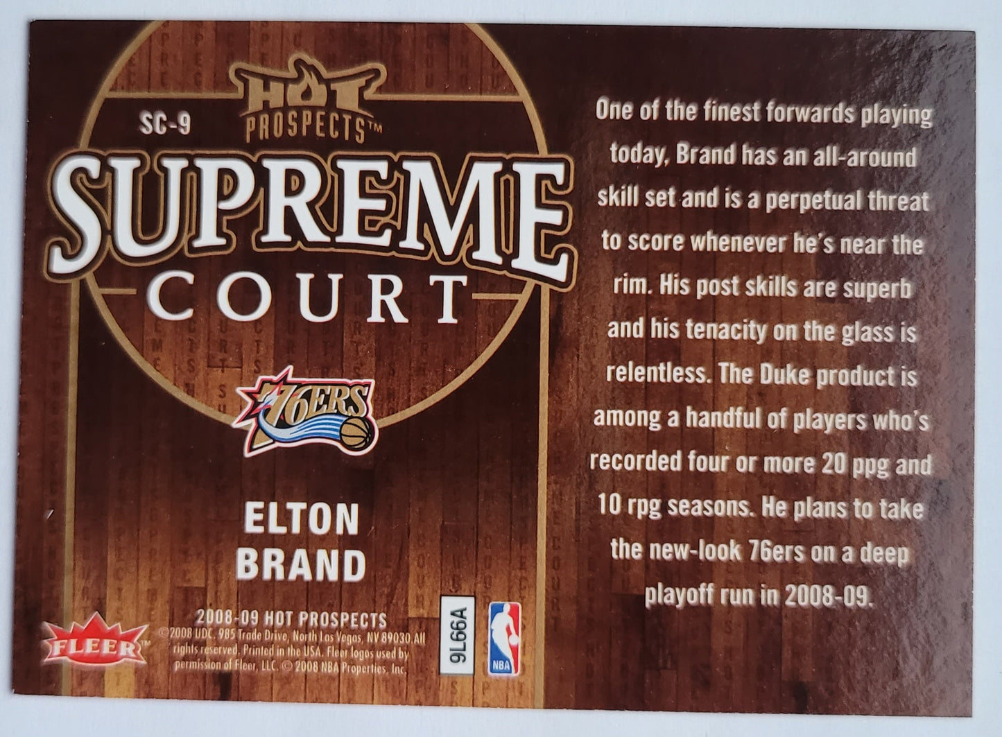 Elton Brand - 2008-09 Hot Prospects Supreme Court #SC9