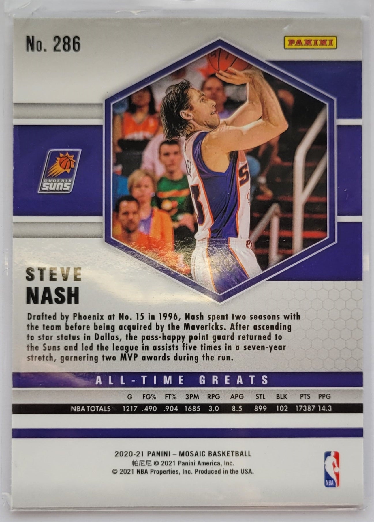 Steve Nash - 2020-21 Panini Mosaic Silver #286