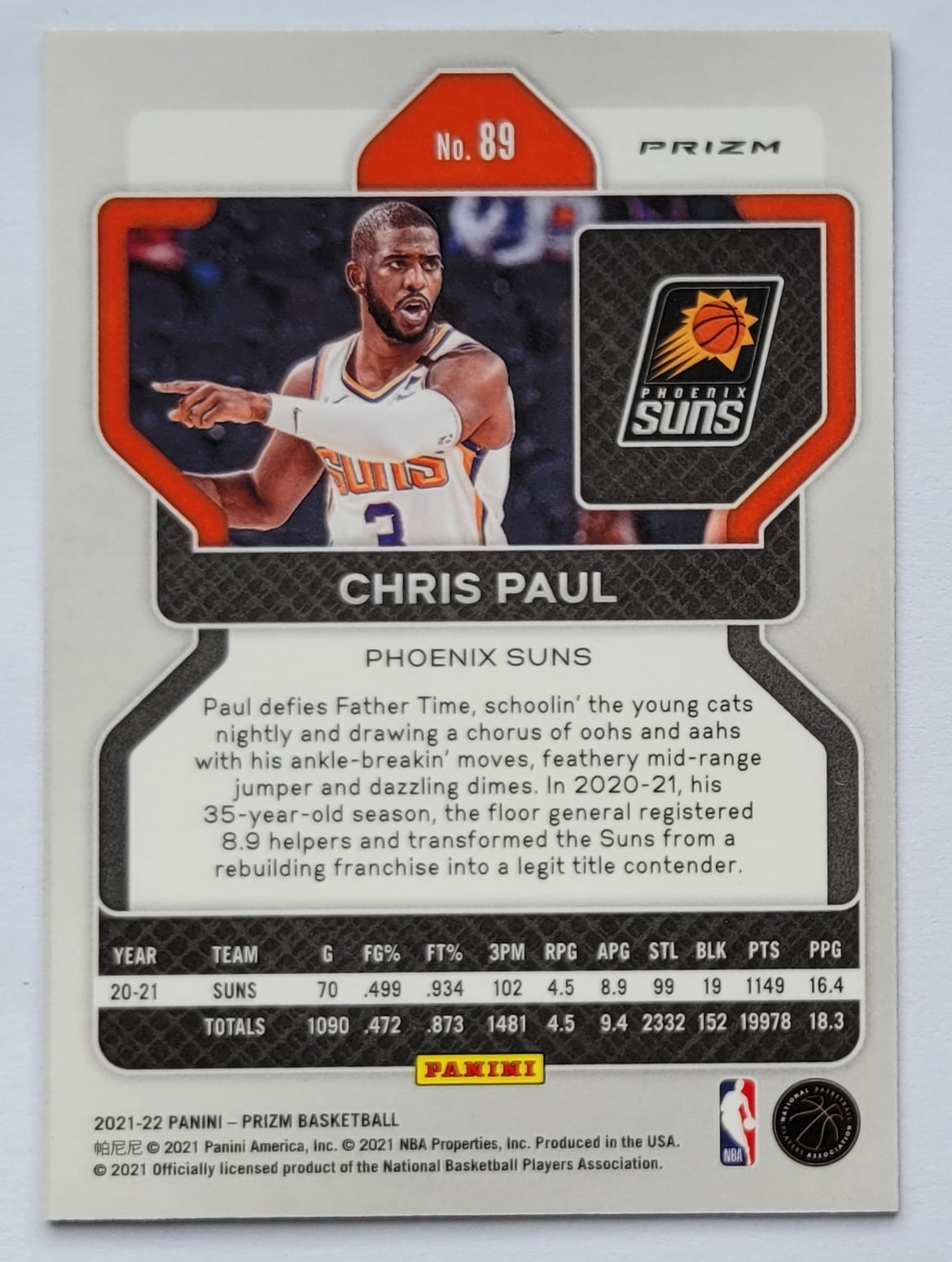 Chris Paul - 2021-22 Panini Prizm Prizms Green #89