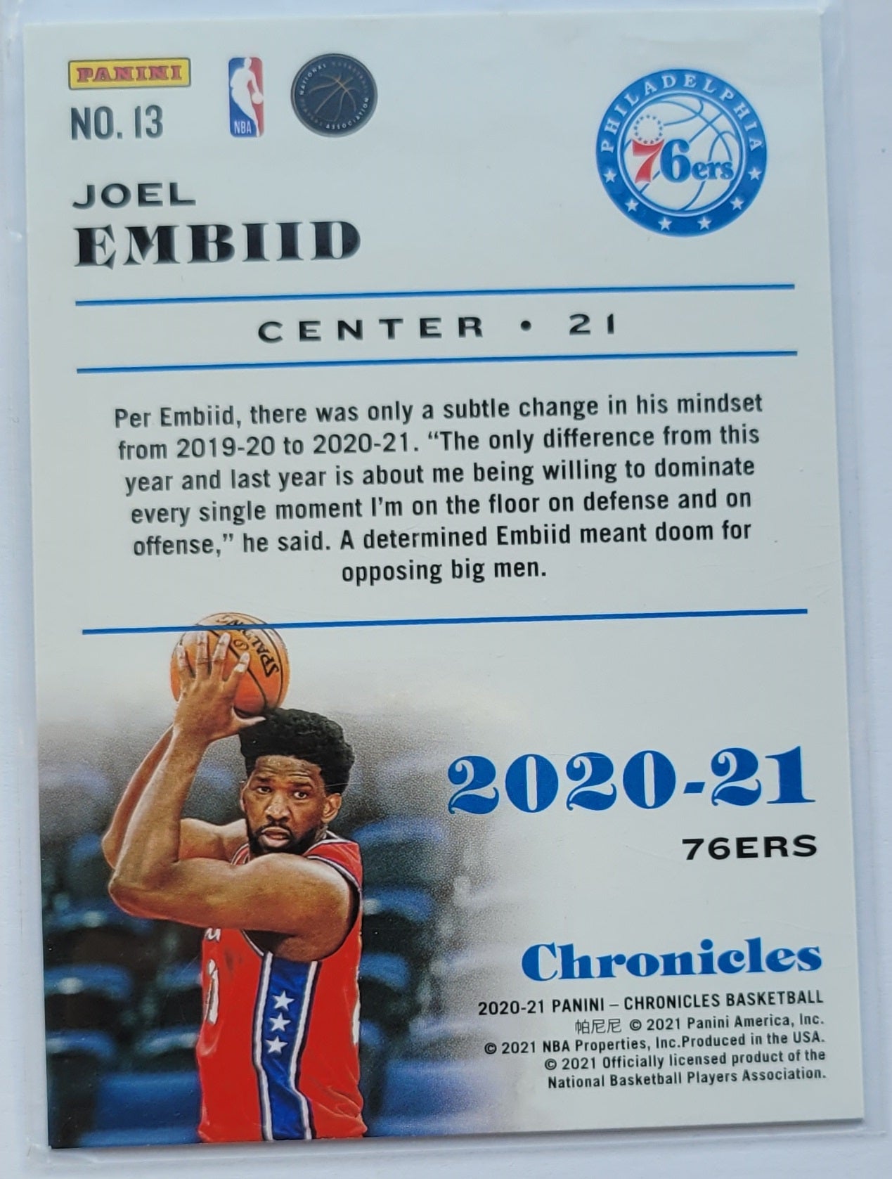 Joel Embiid - 2020-21 Panini Chronicles Green #13