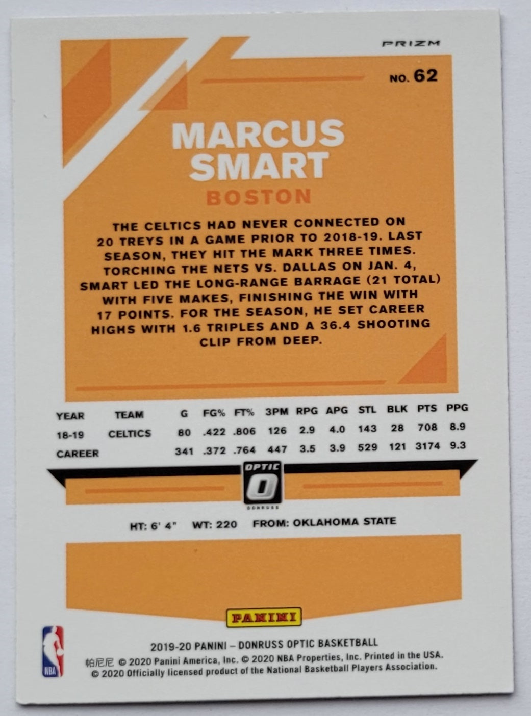 Marcus Smart - 2019-20 Donruss Optic Holo #62