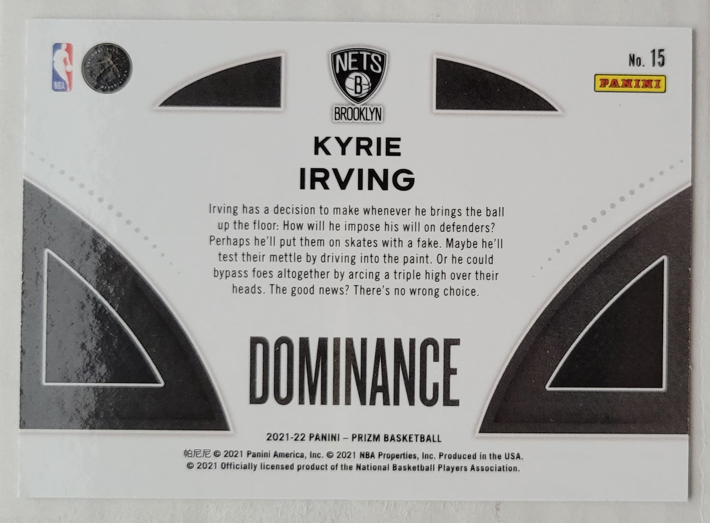 Kyrie Irving - 2021-22 Panini Prizm Dominance #15