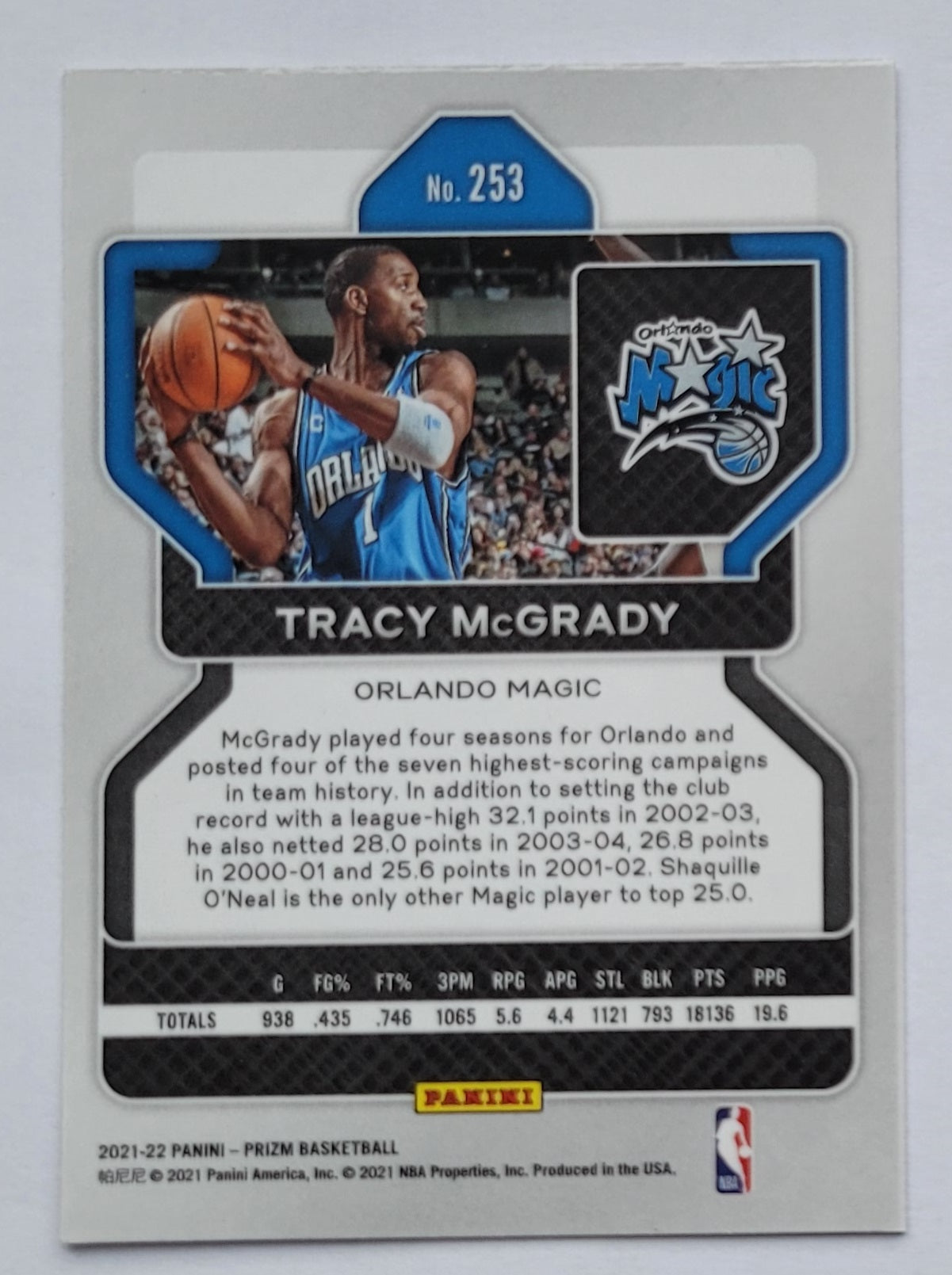 Tracy McGrady - 2021-22 Panini Prizm #253