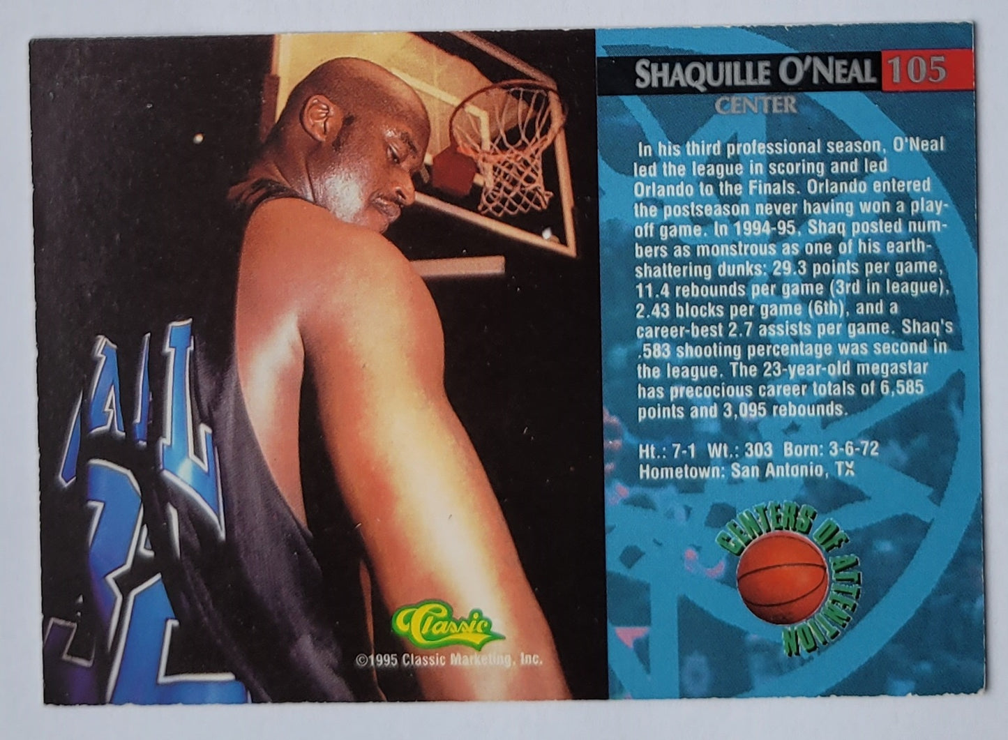 Shaquille O'Neal - 1995 Classic #105 CA
