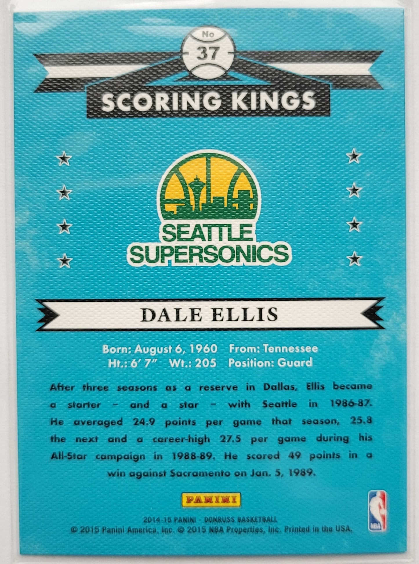 Dale Ellis - 2014-15 Donruss Scoring Kings Stat Line Season #37 - 214/275