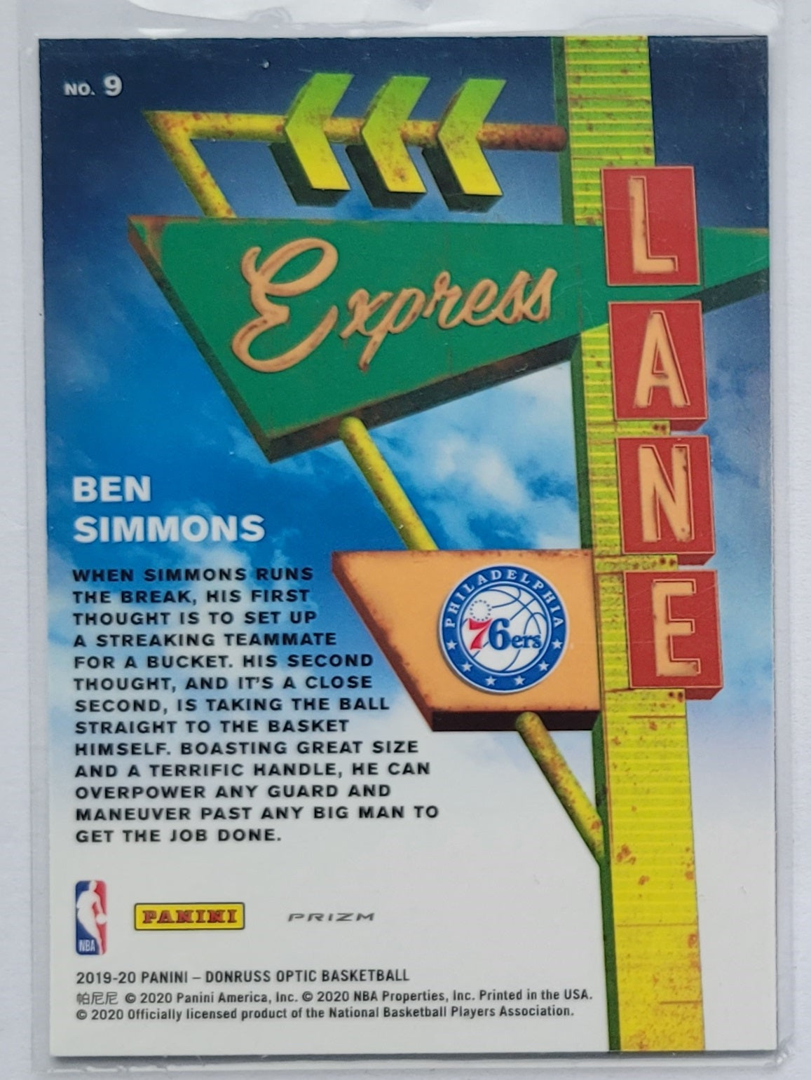 Ben Simmons - 2019-20 Donruss Optic Express Lane Holo #9