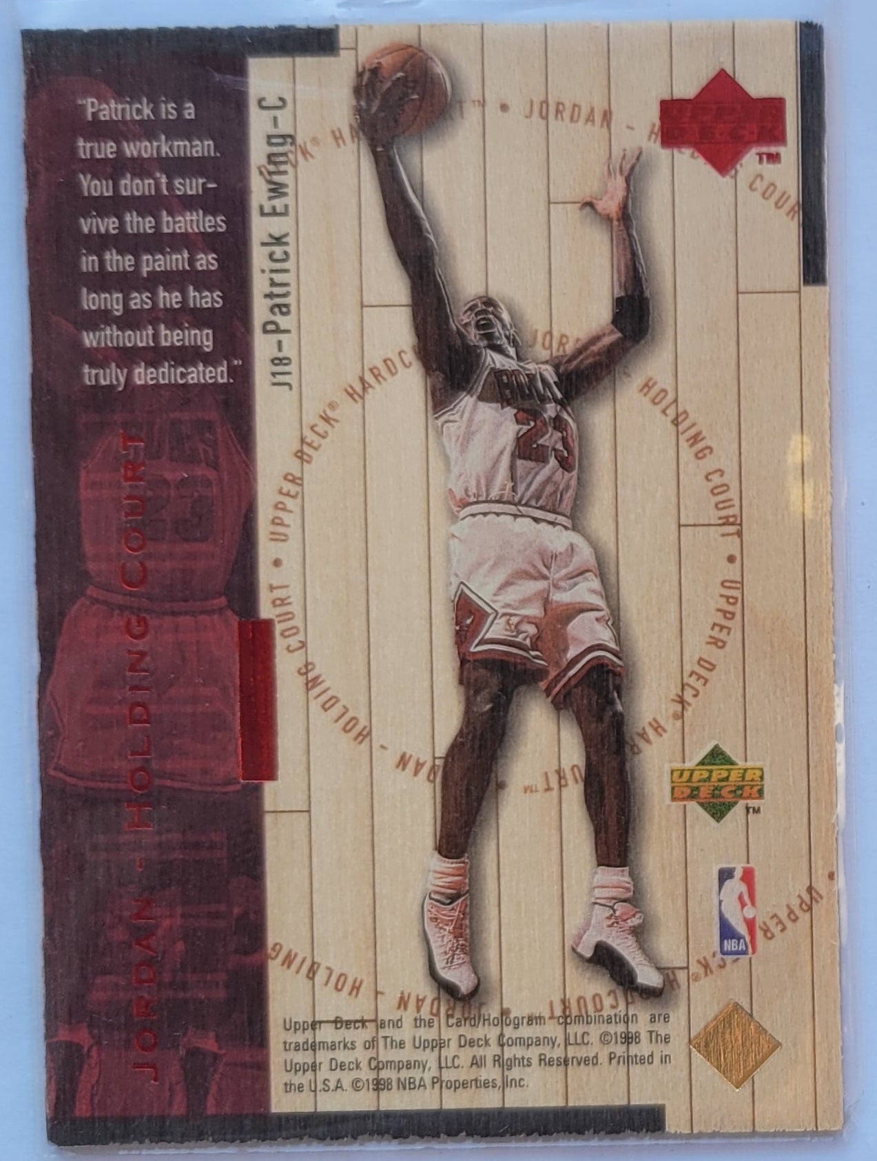 Patrick Ewing / Michael Jordan - 1998 Upper Deck Hardcourt Jordan Holding Court Red #J18 - 2226/2300