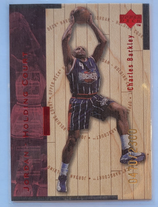 Charles Barkley / Michael Jordan - 1998 Upper Deck Hardcourt Jordan Holding Court Red #J10 - 0470/2300