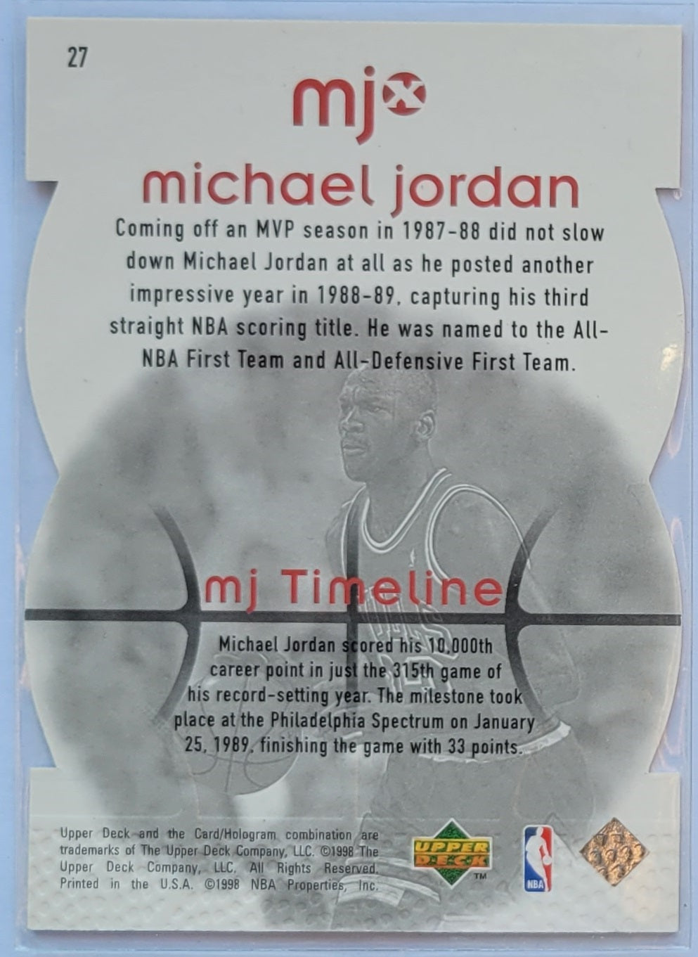 Michael Jordan - 1998 Upper Deck MJx Timepieces Bronze #27 - 084/230