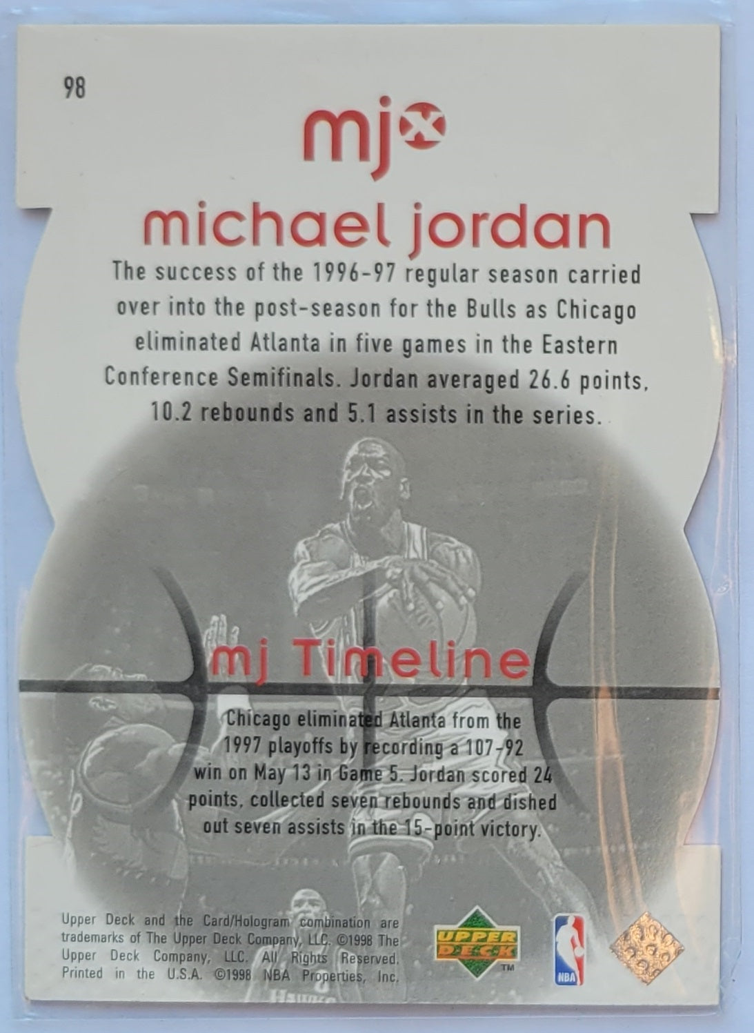 Michael Jordan - 1998 Upper Deck MJx Timepieces Bronze #98 - 195/230