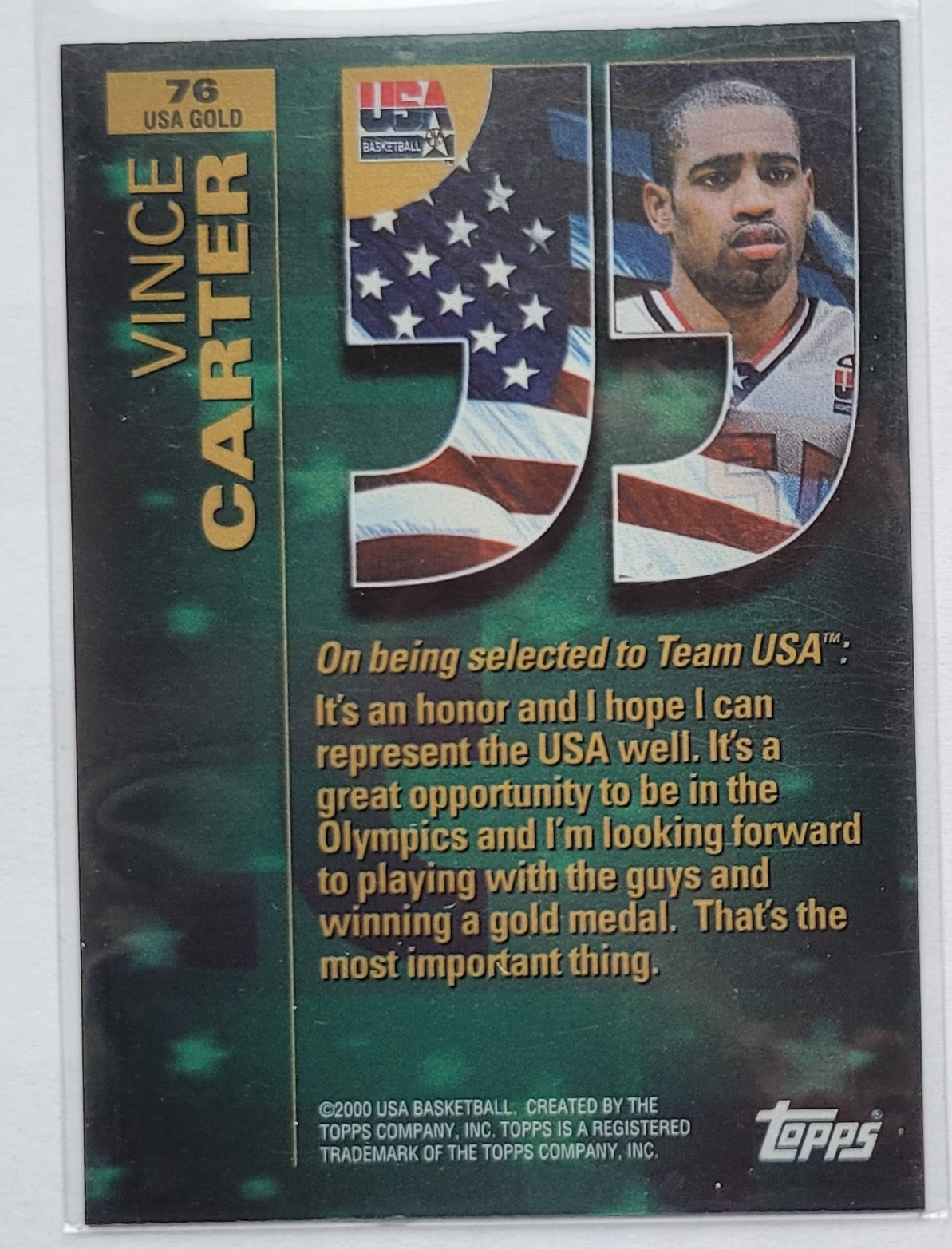 Vince Carter - 2000 Topps Team USA Gold #76 QU
