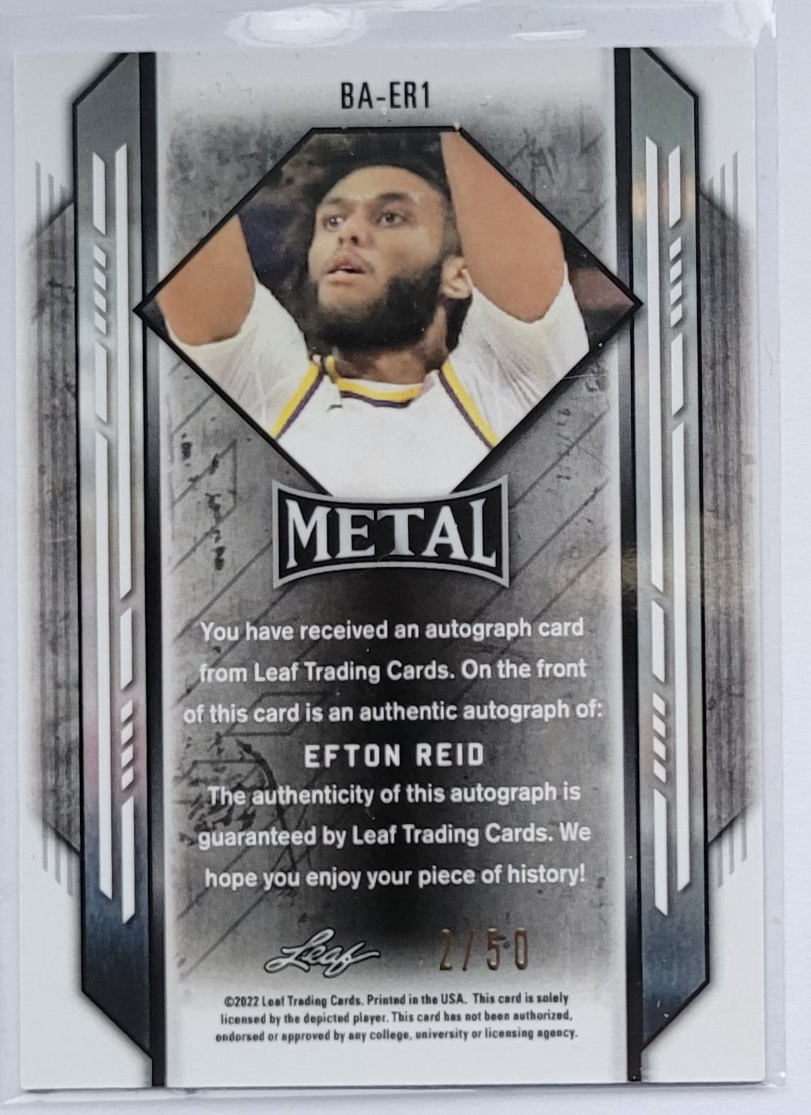 Efton Reid - 2021-22 Leaf Metal #BAER1
