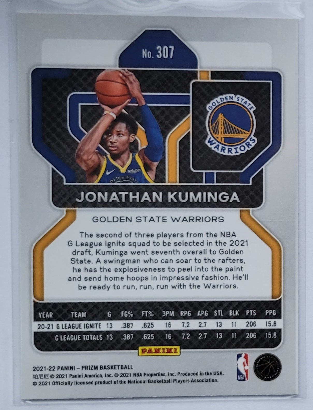 Jonathan Kuminga - 2021-22 Panini Prizm #307 RC