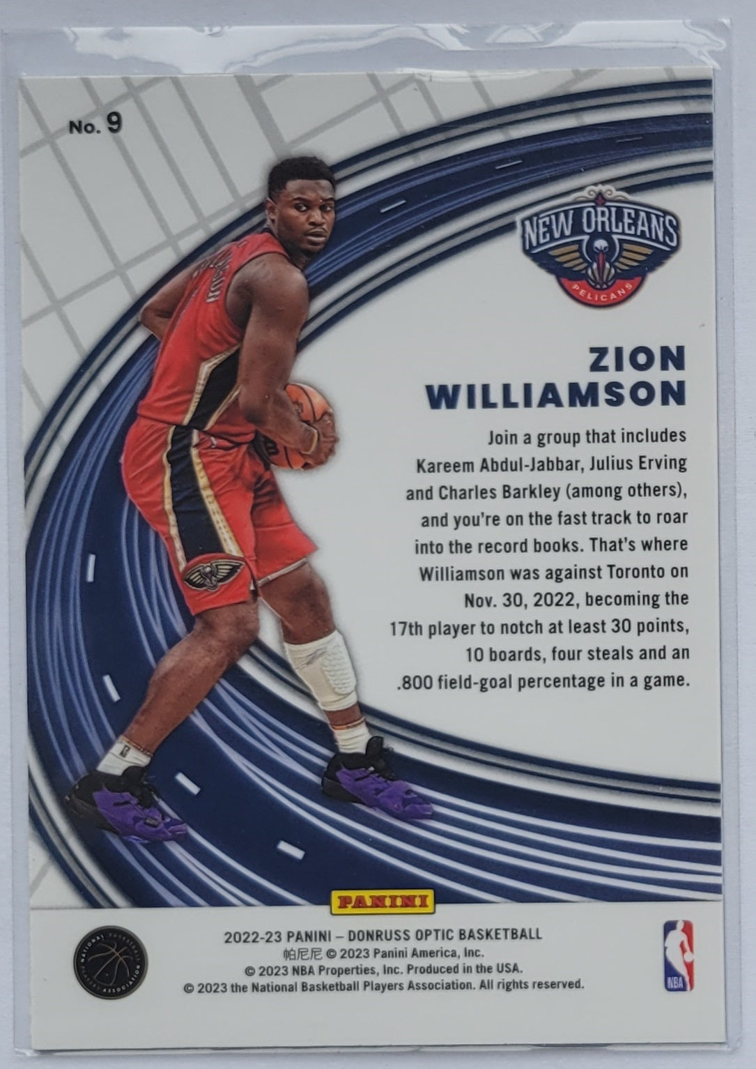 Zion Williamson - 2022-23 Donruss Optic Express Lane #9