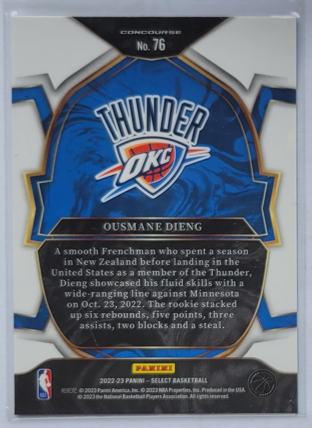 Ousmane Dieng - 2022-23 Select Blue #76 RC