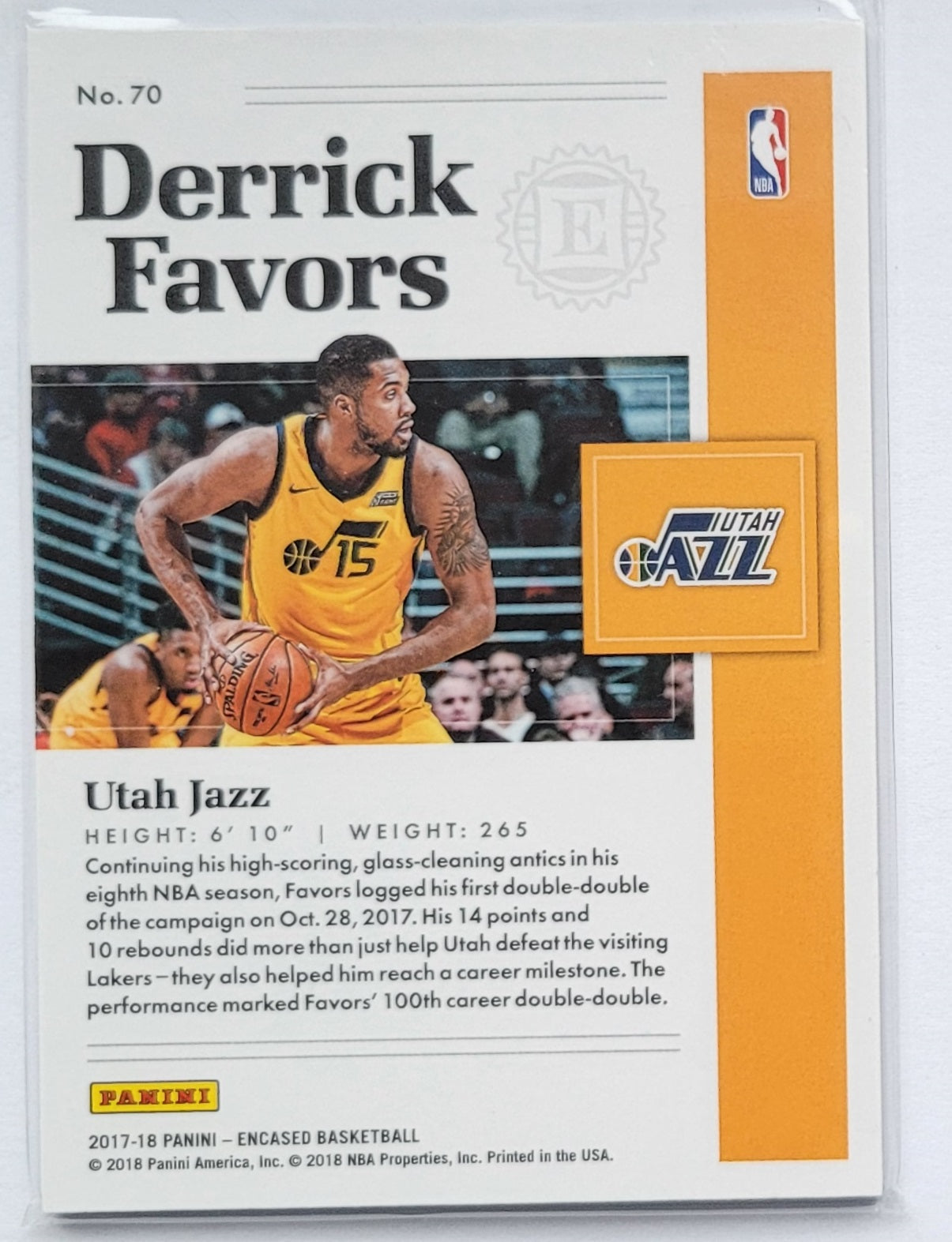 Derrick Favors - 2017-18 Panini Encased #70 - 90/99