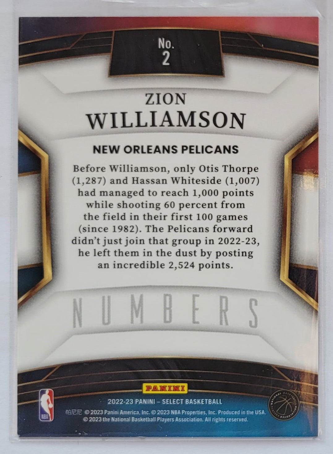 Zion Williamson - 2022-23 Select Numbers #2