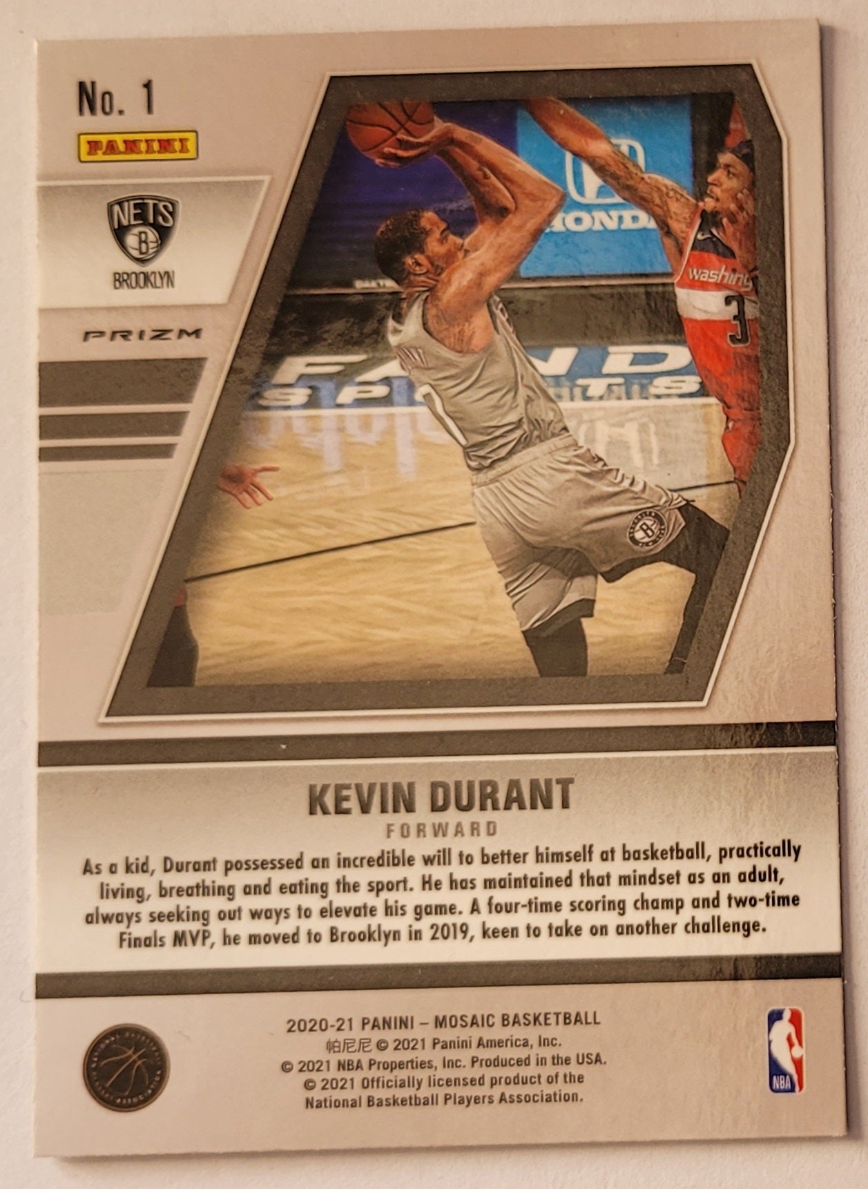 Kevin Durant - 2020-21 Panini Mosaic Will to Win Mosaic Green #1