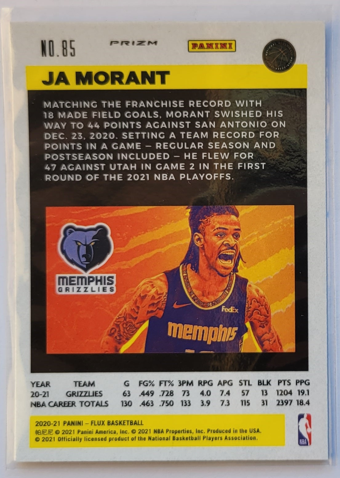 Ja Morant - 2020-21 Panini Flux Factory Pulsar #85