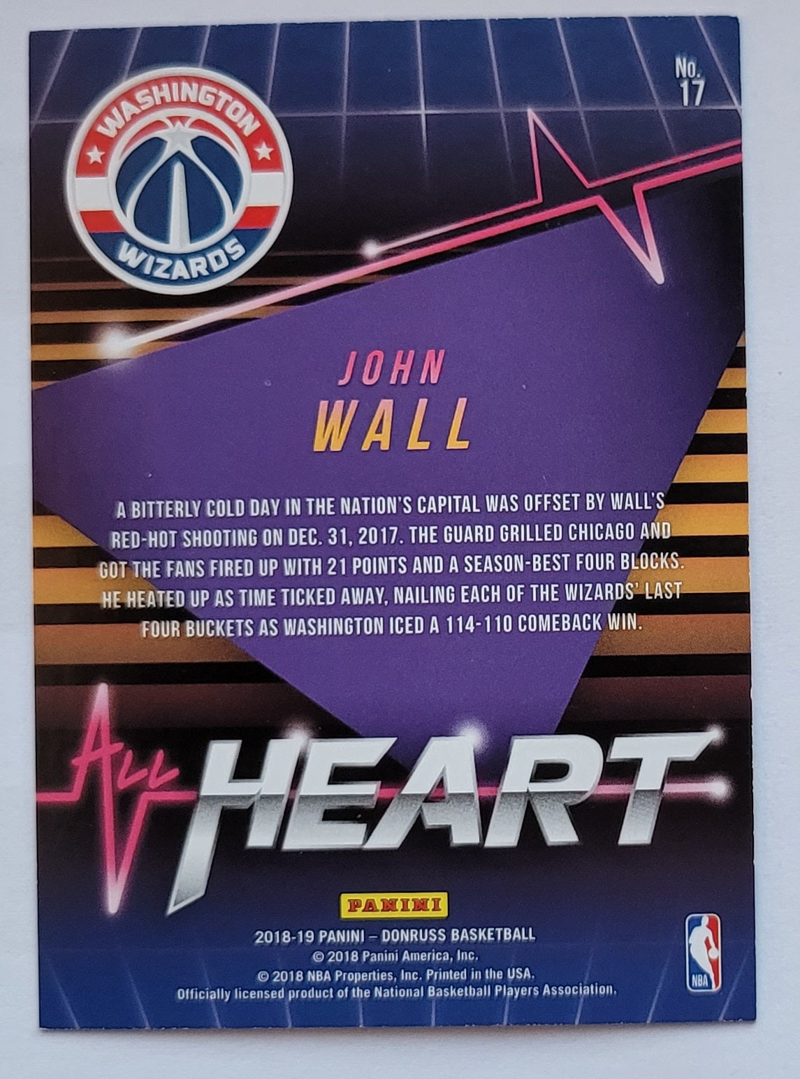 John Wall - 2018-19 Donruss All Heart #17