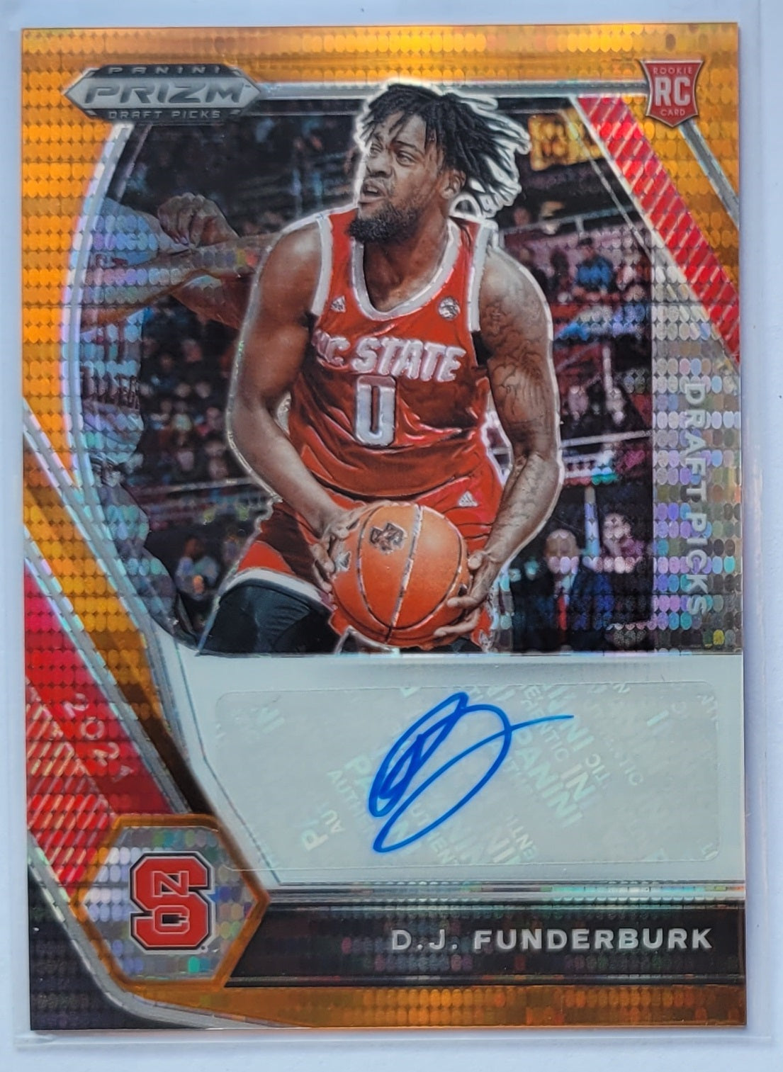 D.J. Funderburk - 2021-22 Panini Prizm Draft Picks Draft Picks Autographs Prizms Orange Pulsar #43 - 49/49