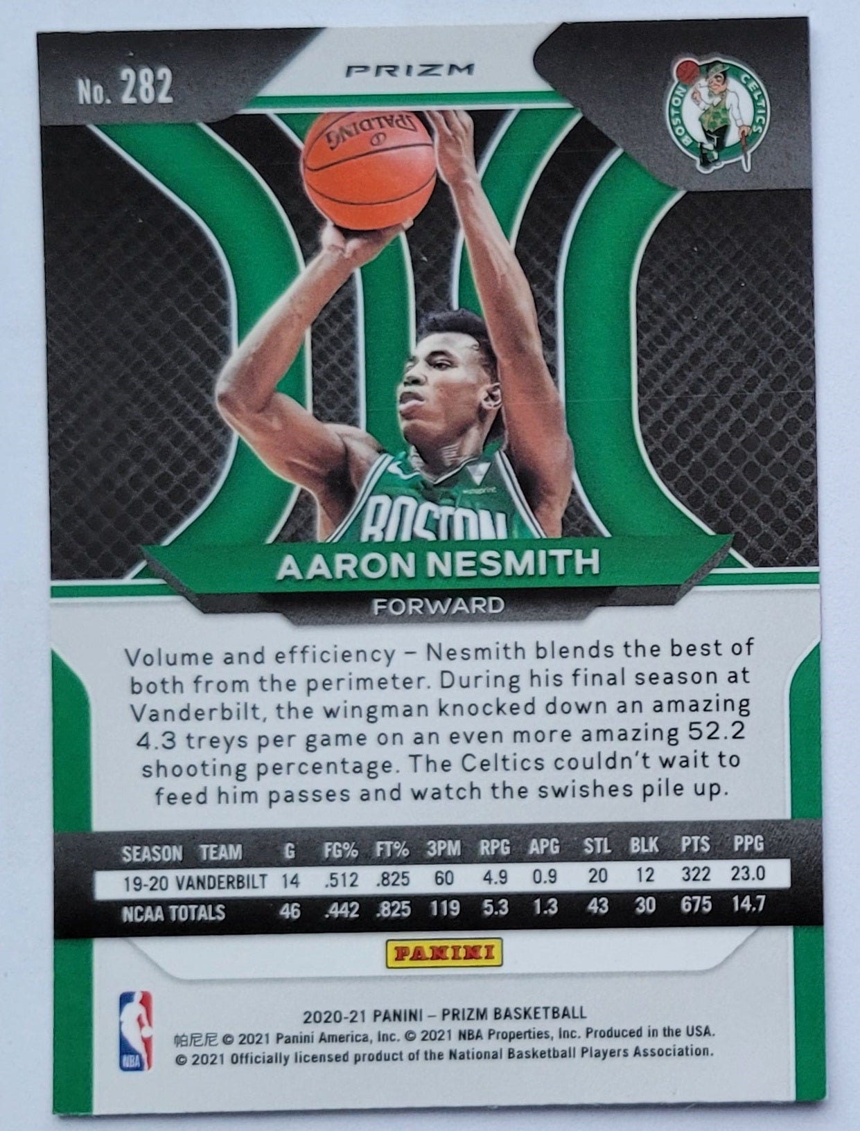 Aaron Nesmith - 2020-21 Panini Prizm Prizms Silver #282 RC