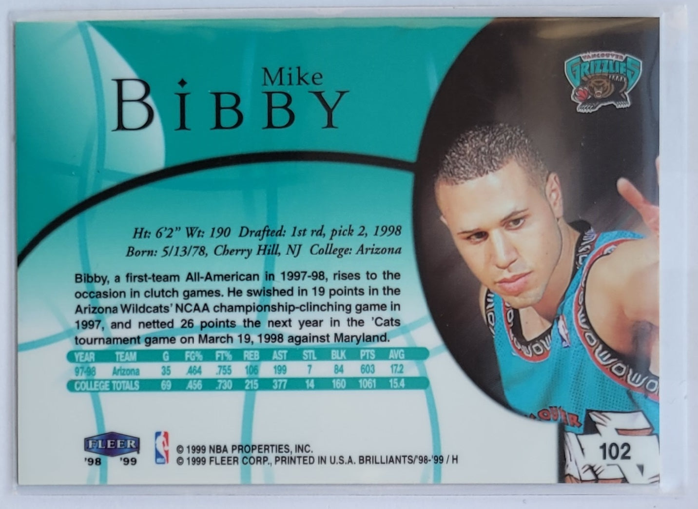 Mike Bibby - 1998-99 Fleer Brilliants #102 RC