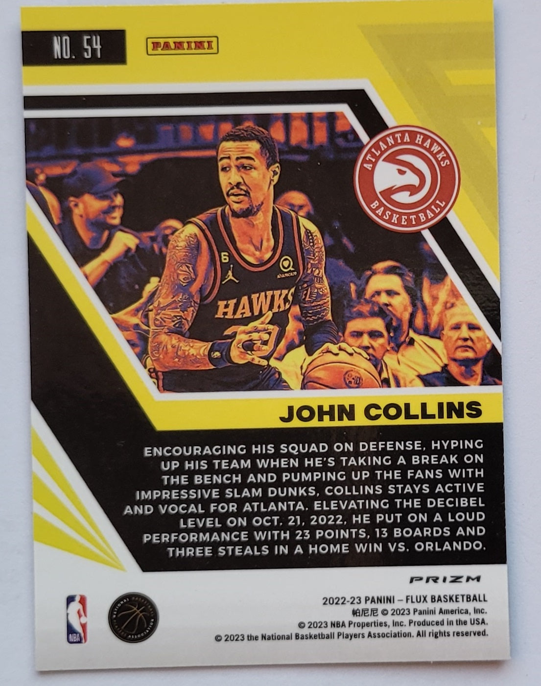 John Collins - 2022-23 Panini Flux Red Cracked Ice #54