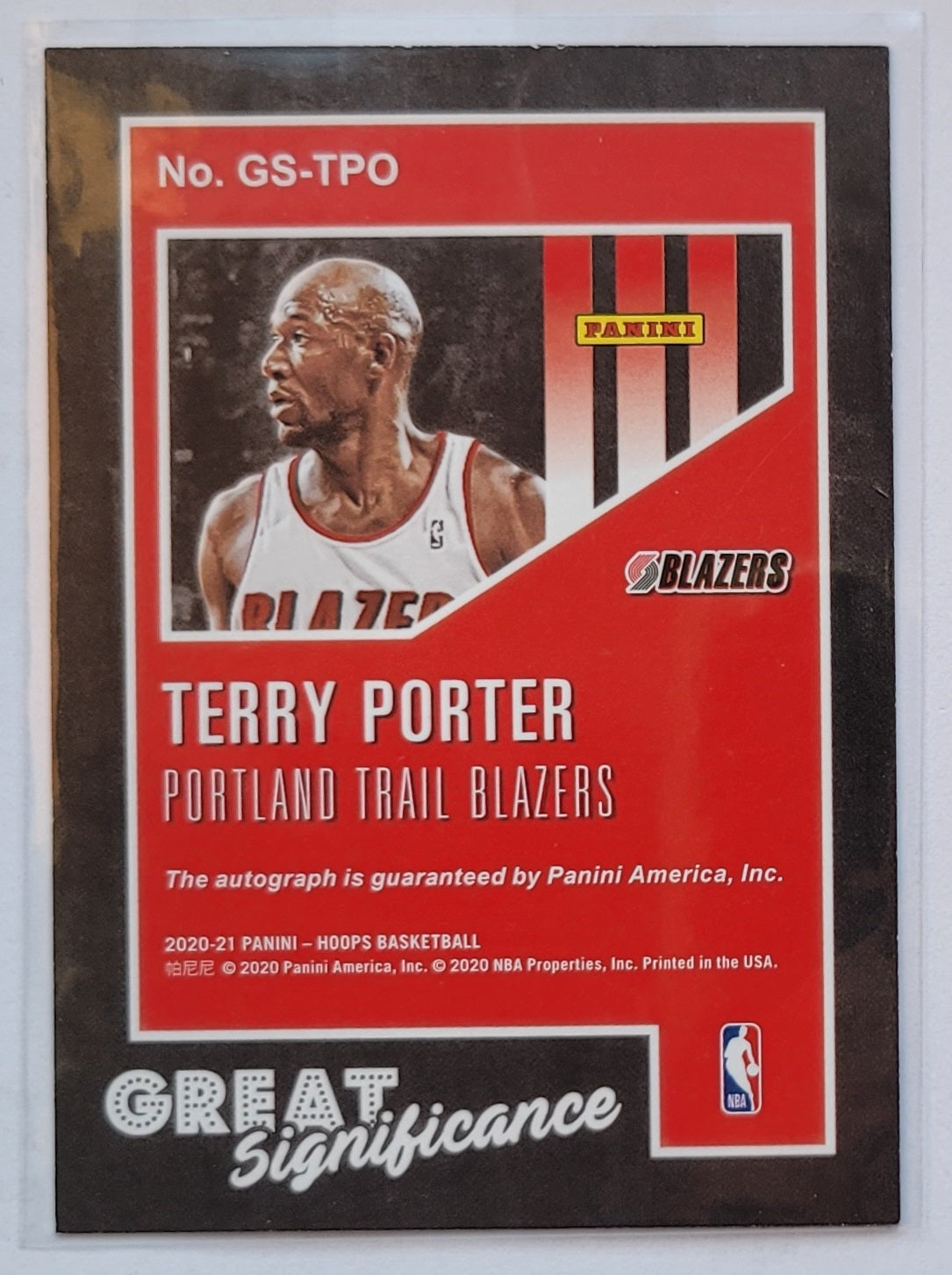 Terry Porter - 2020-21 Hoops Great SIGnificance #GS-TPO