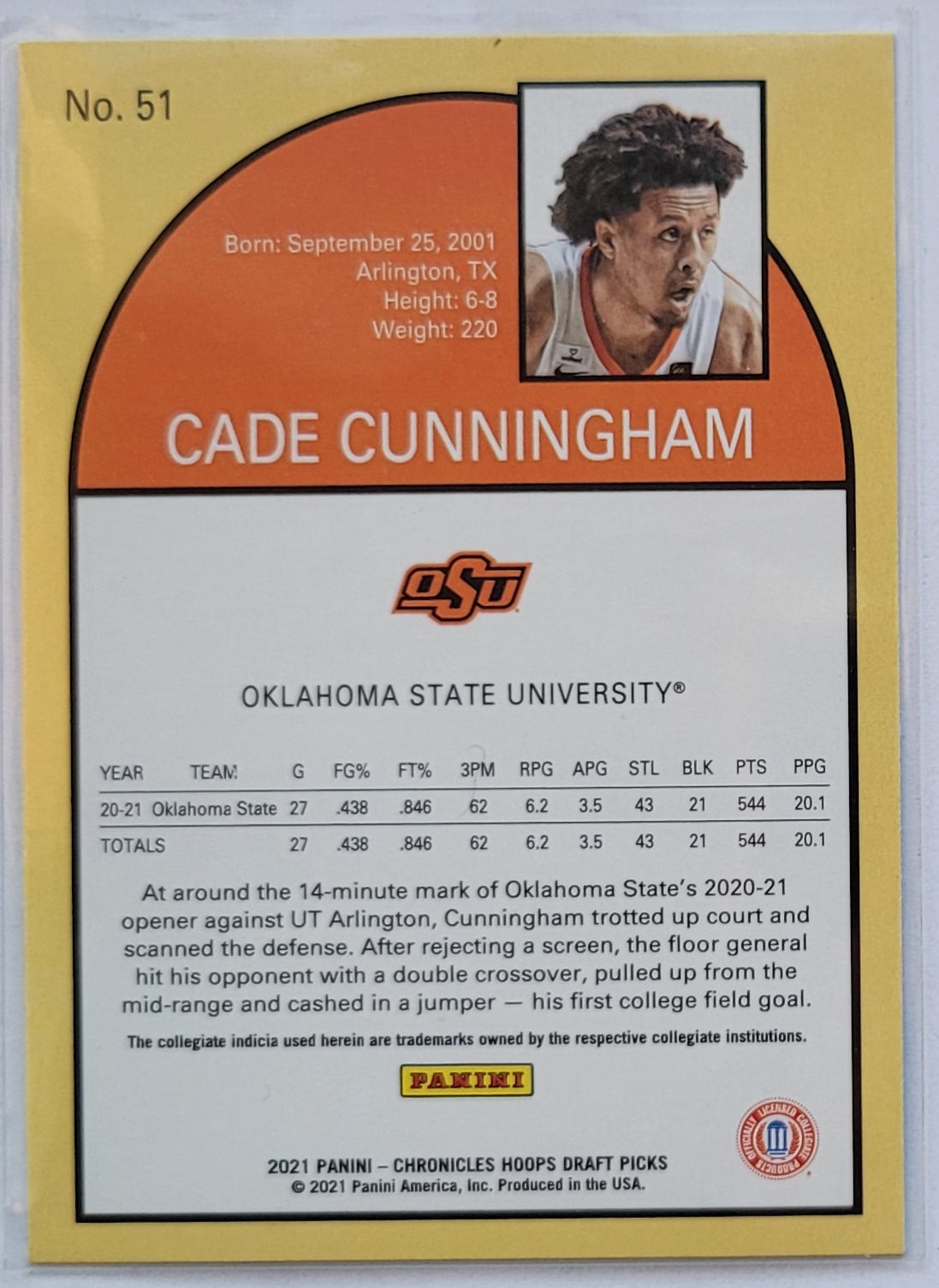 Cade Cunningham - 2021-22 Panini Chronicles Draft Picks #51 Hoops Retro RC