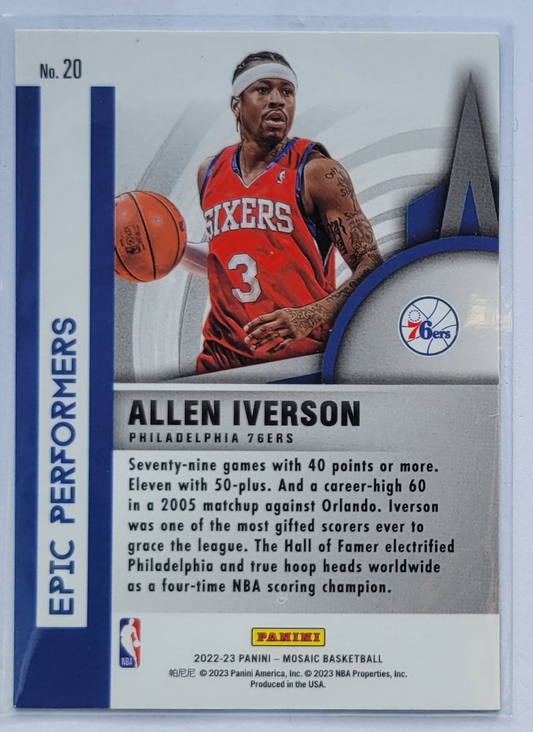Allen Iverson - 2022-23 Panini Mosaic Epic Performers #20