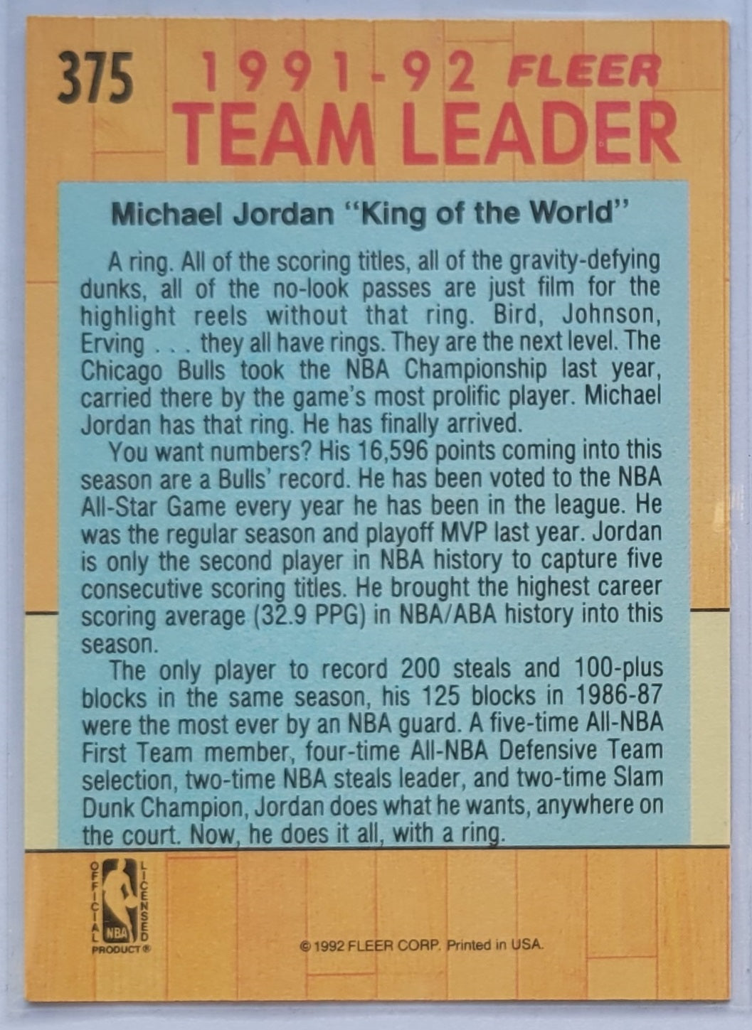 Michael Jordan - 1991-92 Fleer #375 TL
