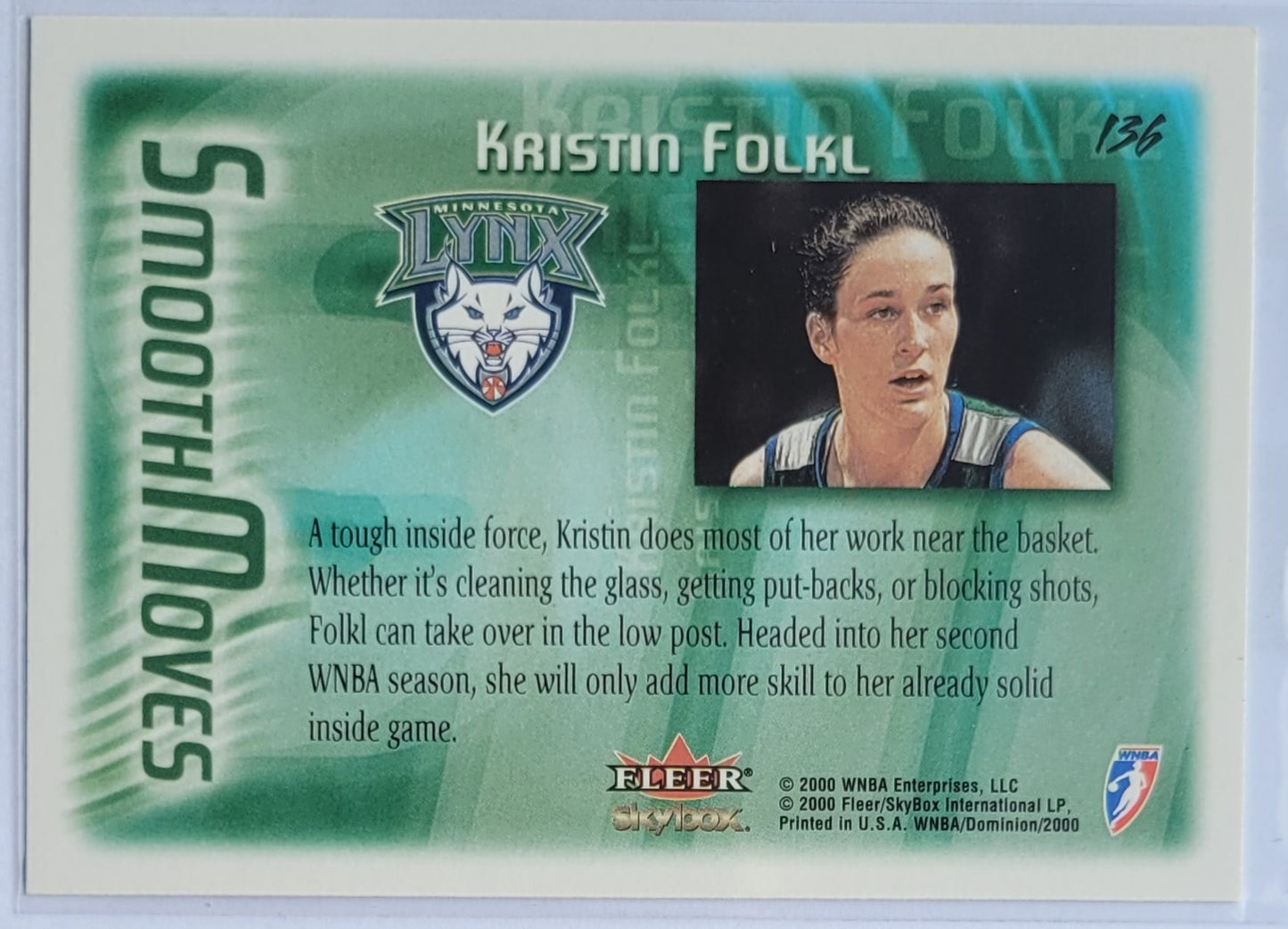 Kristin Folkl - 2000 SkyBox Dominion WNBA #136 SM