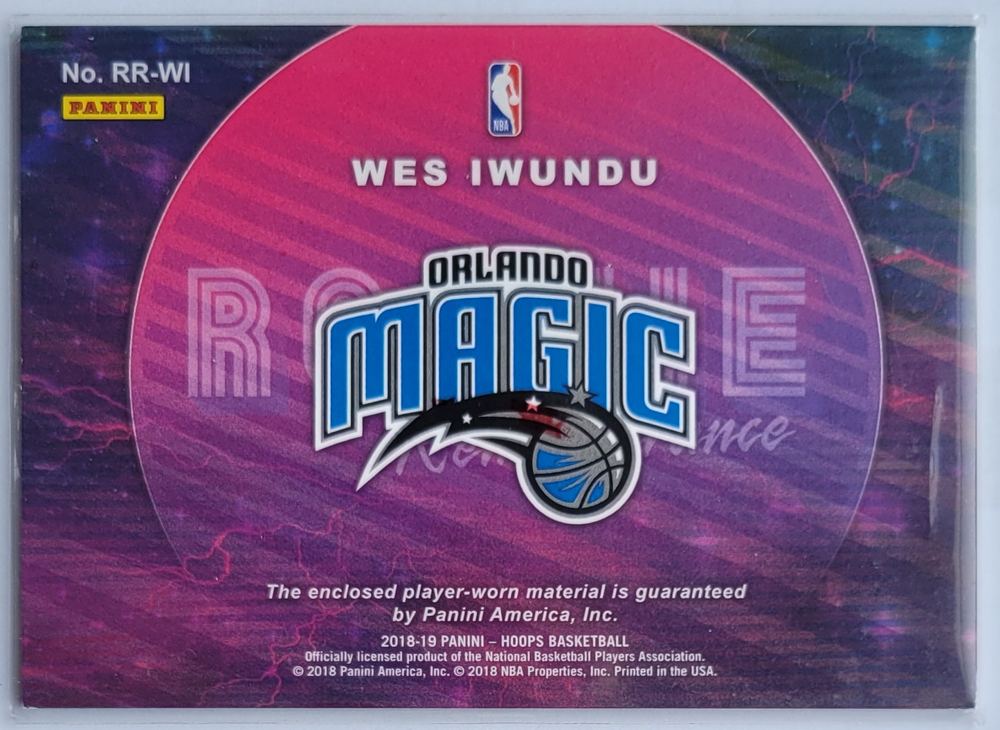 Wes Iwundu - 2018-19 Hoops Rookie Remembrance Relics #RR-WI
