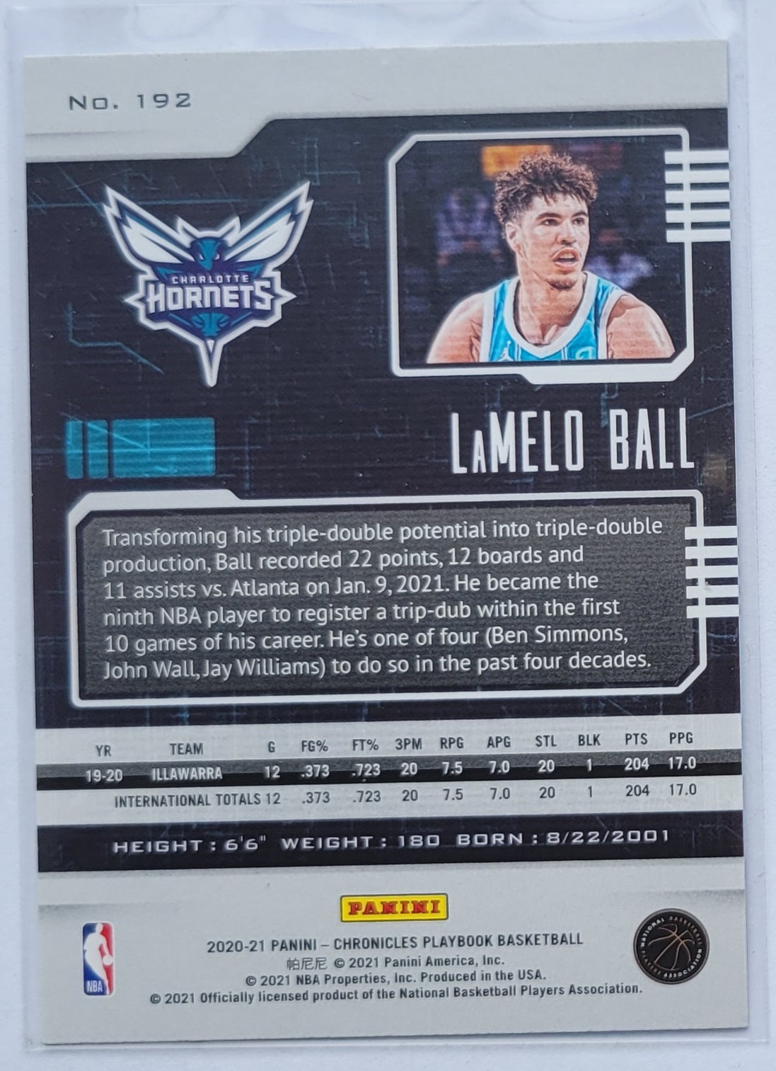 LaMelo Ball - 2020-21 Panini Chronicles #192 Playbook RC