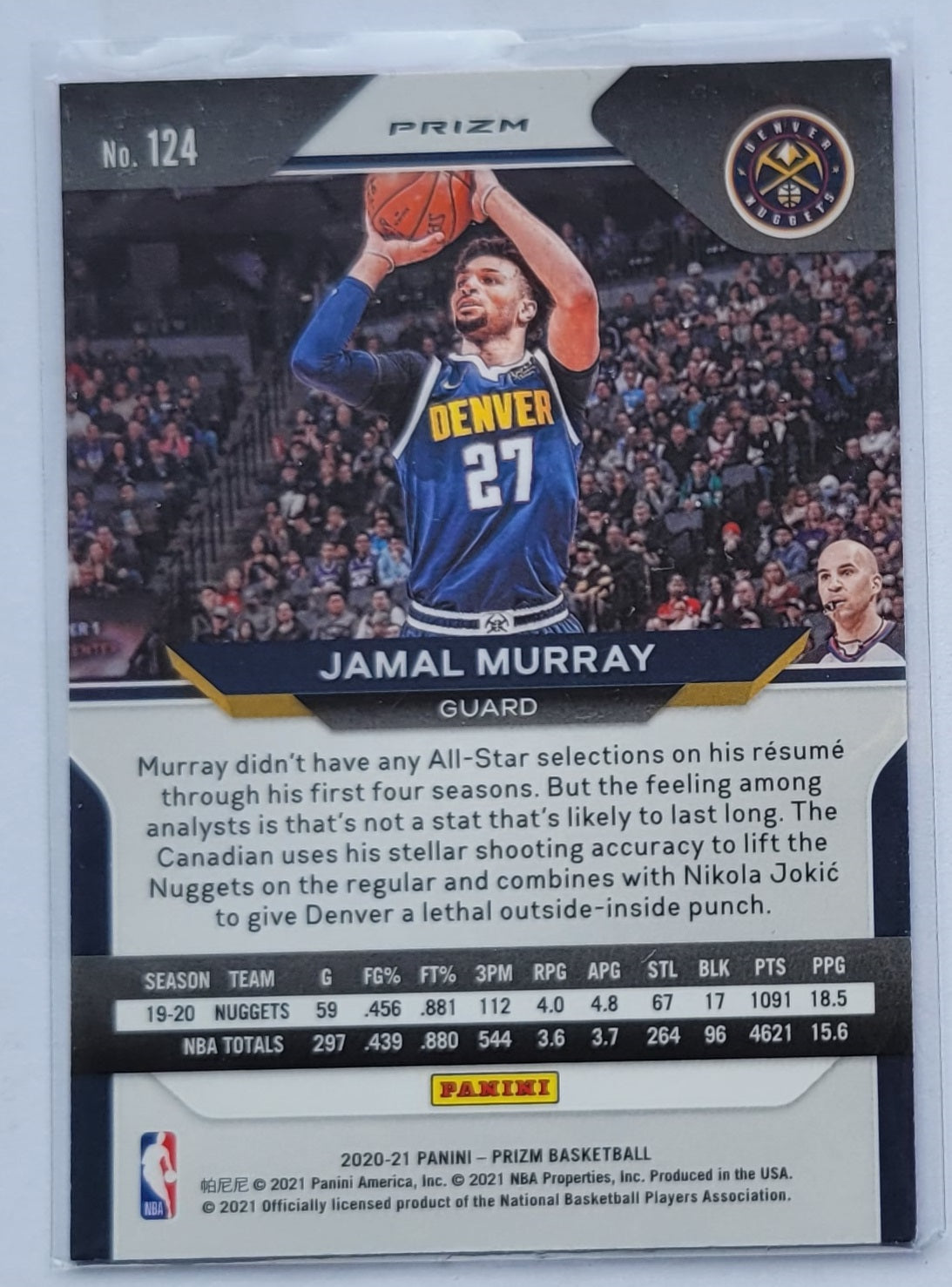 Jamal Murray - 2020-21 Panini Prizm Prizms Pink Ice #124