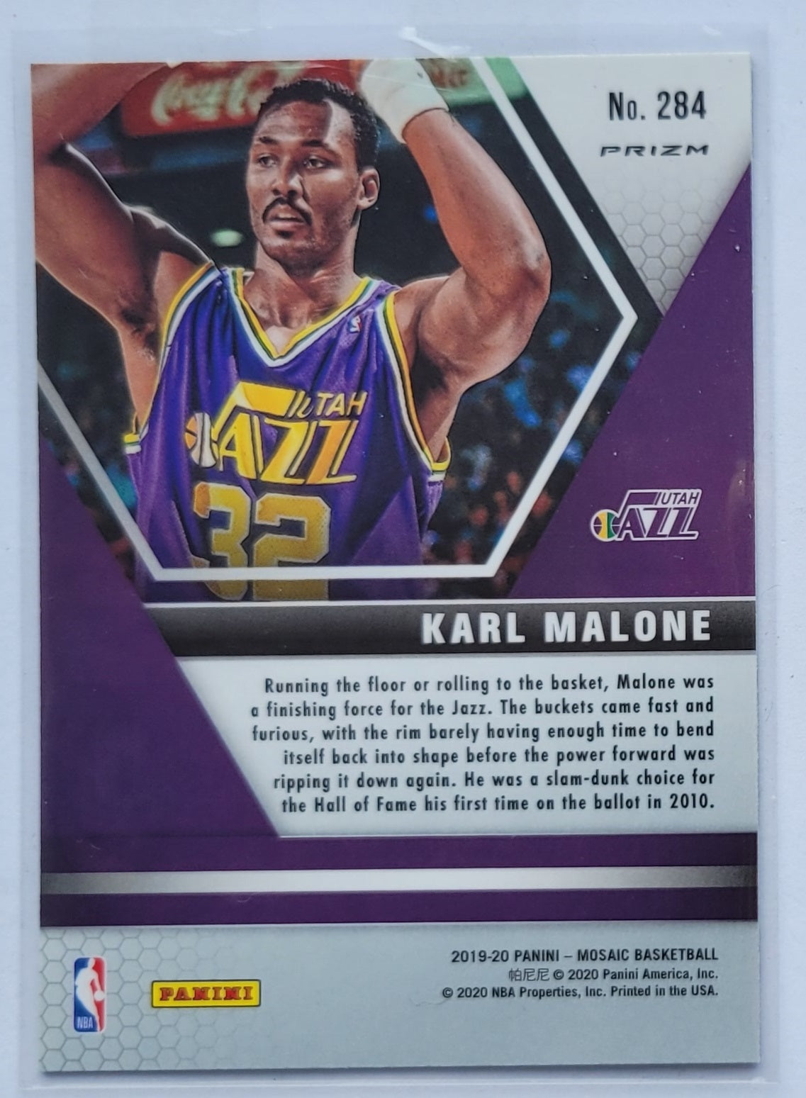 Karl Malone - 2019-20 Panini Mosaic Mosaic Green #284 HOF